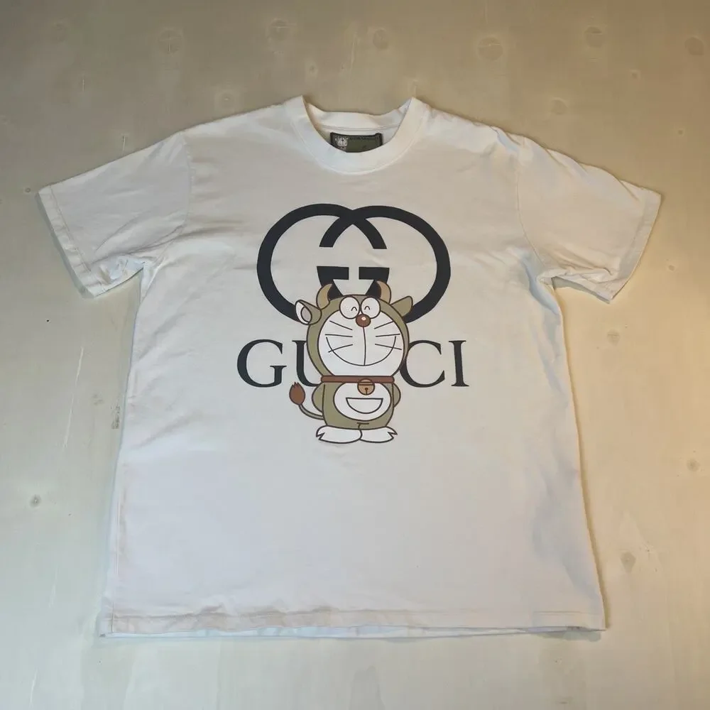 Doraemon x Gucci oversize T-shirt Men's Sz Xsmall White Short Sleeve